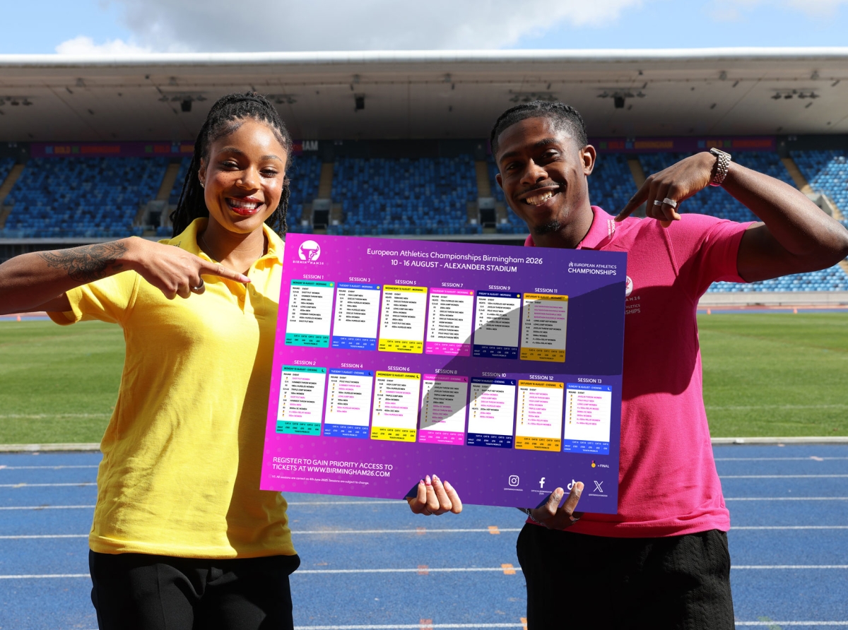 Home straight seats to be released as timetable unveiled for Birmingham 2026 European Athletics Championships