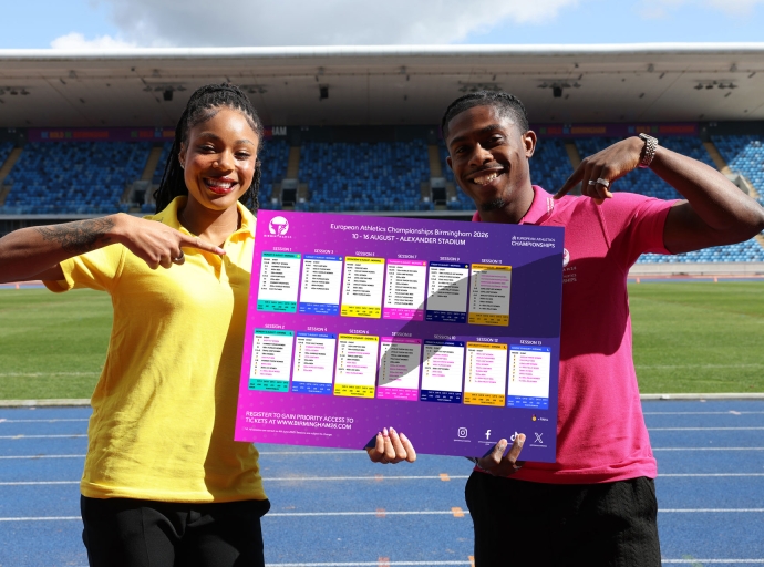 Home straight seats to be released as timetable unveiled for Birmingham 2026 European Athletics Championships