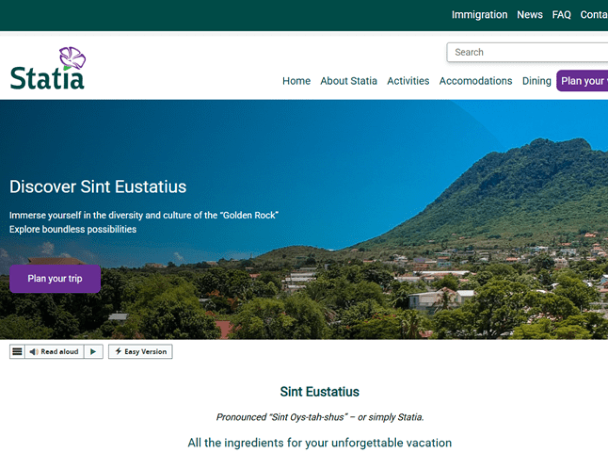 Statia Tourism unveils revamped official website featuring advanced digital accessibility