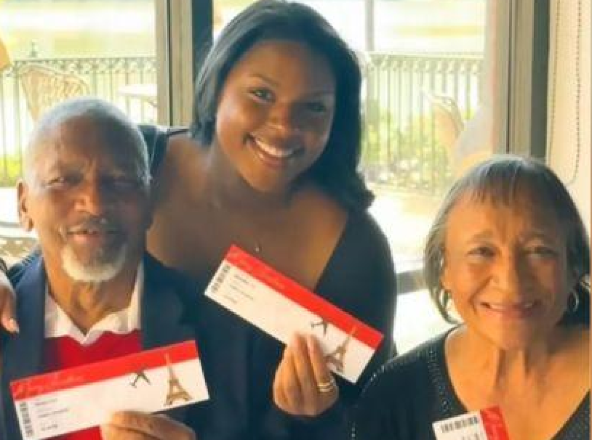 Woman adopted as a child by her grandparents surprises them with trip to Paris